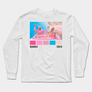 Barbie Movie 2023 Color Palette Long Sleeve T-Shirt